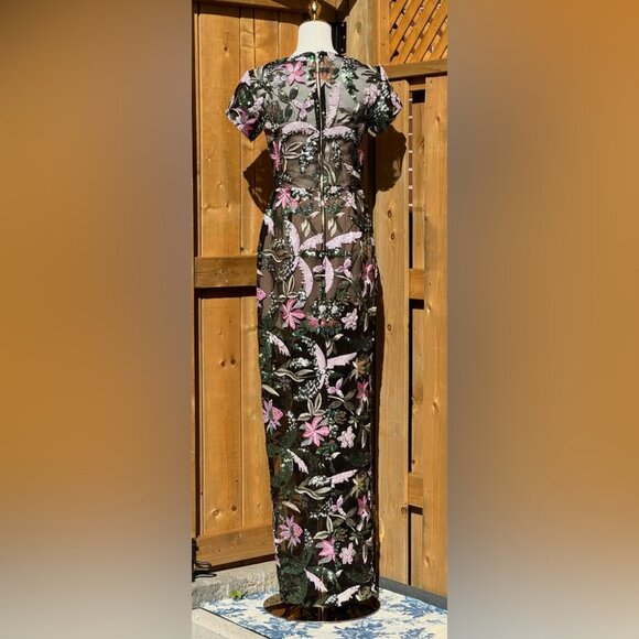 🆕 BRONX & BANCO 🧿 NWOT Zinnia Side-Split Sequin & Embroidered Gown, Sz M US 6 - Picture 13 of 15